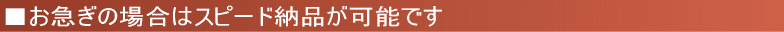 スピード納品できます。